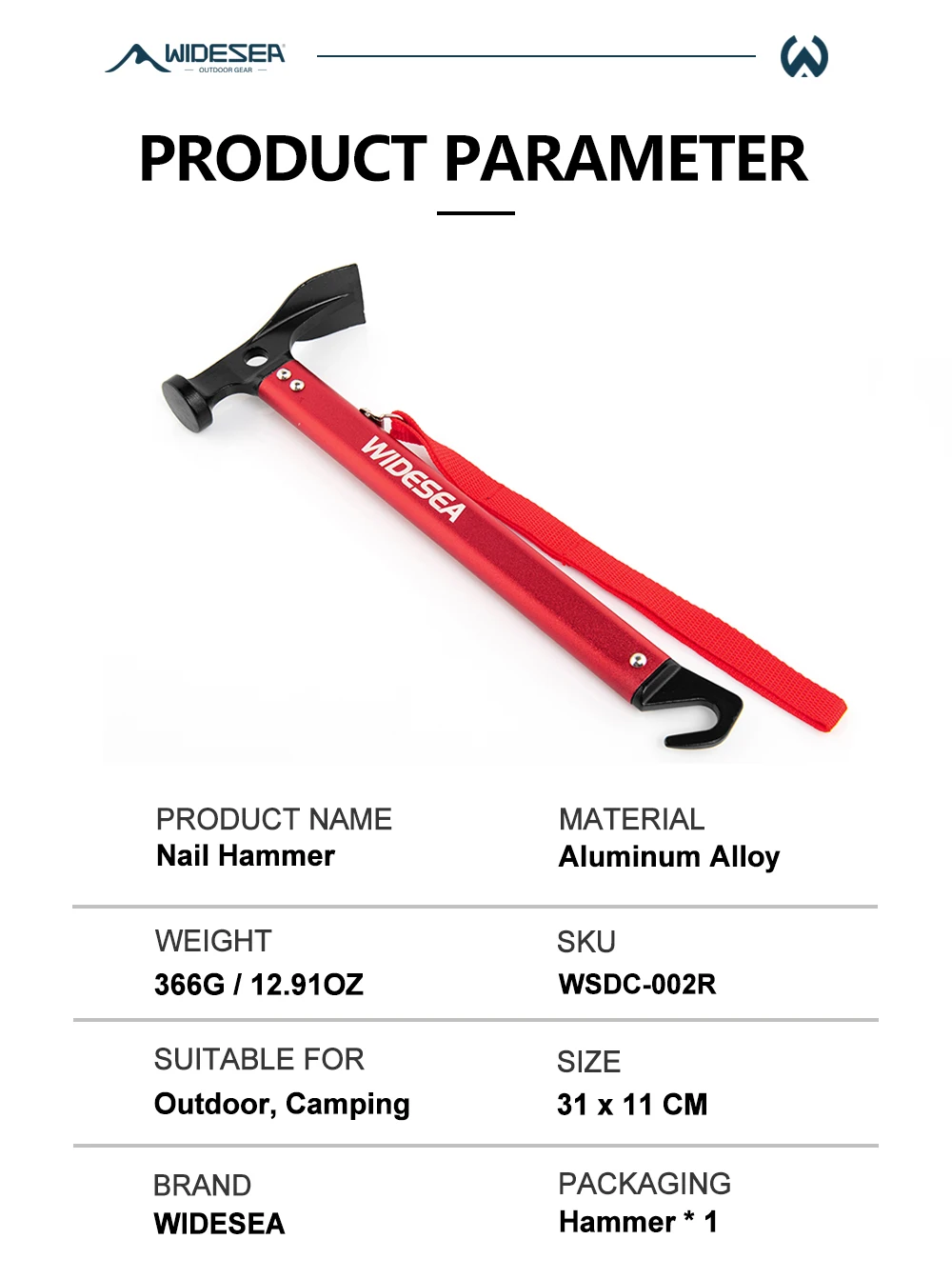 Stainless Steel Camping Hammer