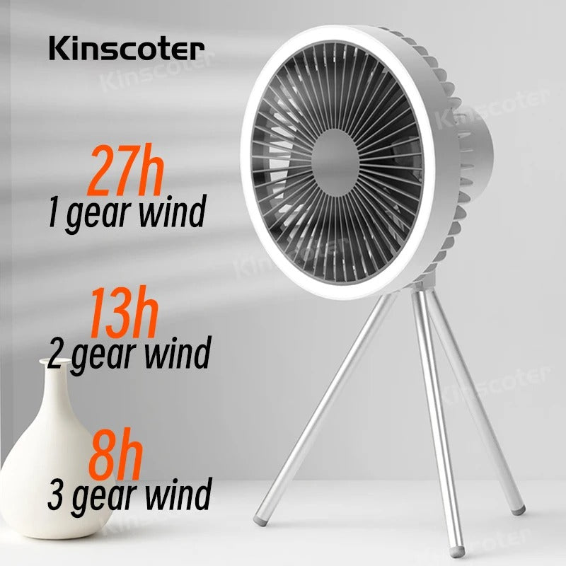 Portable Camping Fan with LED Lights